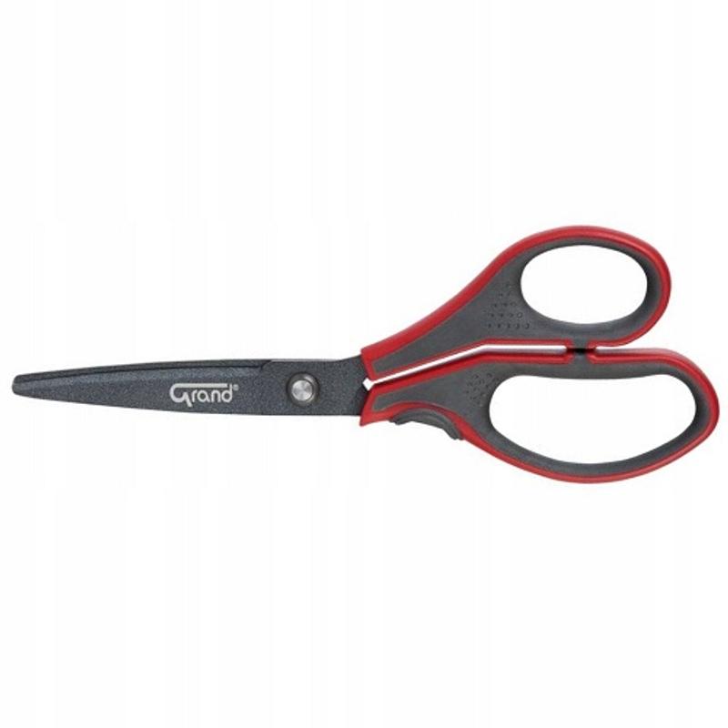 Nożyczki teflonowe GRAND GR-8825  21cm - czerwony uchwyt