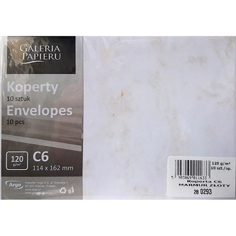 Koperta C6 Marmur złoty 120g 280293  a 10szt.