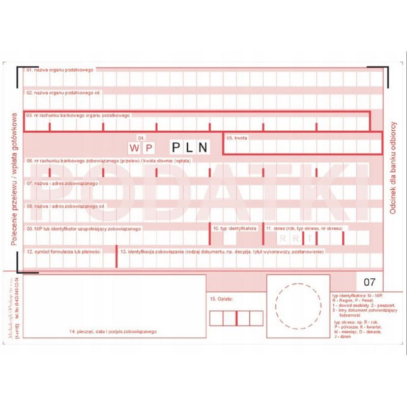 Druk polecenie przelewu 4odc.PODATKI A-6 476-5M