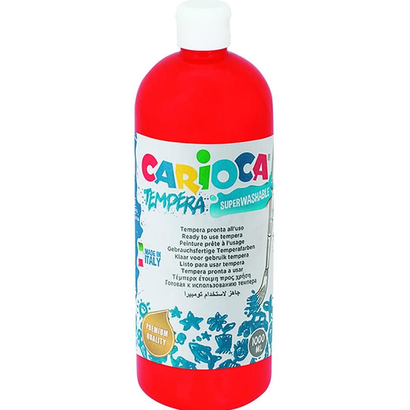 Farba tempera Carioca 1000ml czerwień - cynober