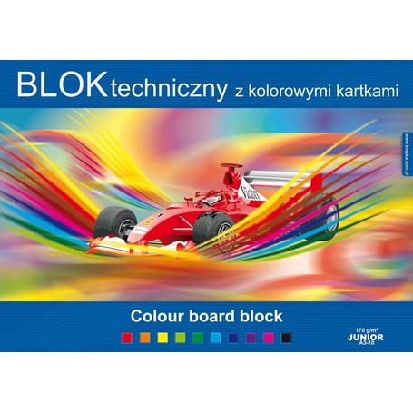 Blok A3 Techniczny kolorowy KRESKA Junior a'10kartek