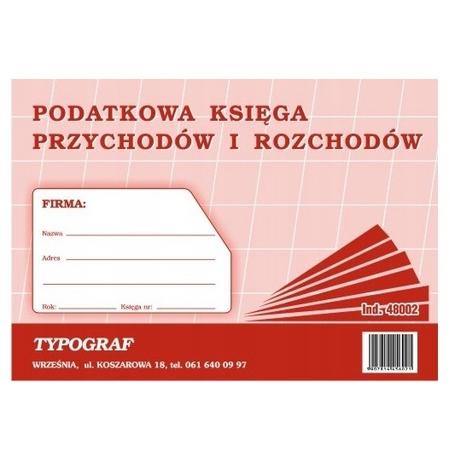 Druk Podatkowa książka A5  przychodu i rozchodu 48002