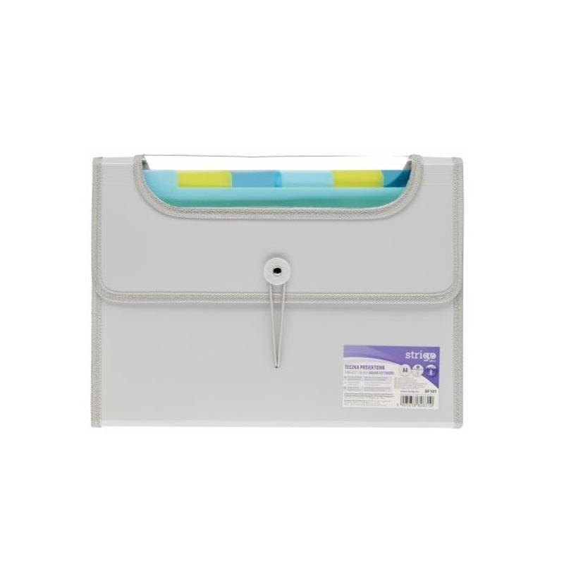 Teczka harmonijkowa  6  przegródkek  A4 Strigo VFile PP - szara