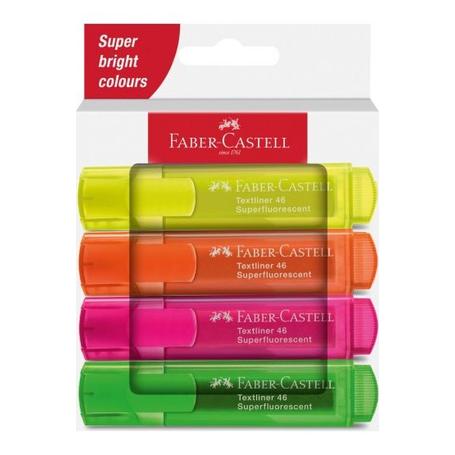 Zakreślacze Faber Castell neonowe 4 sztuki