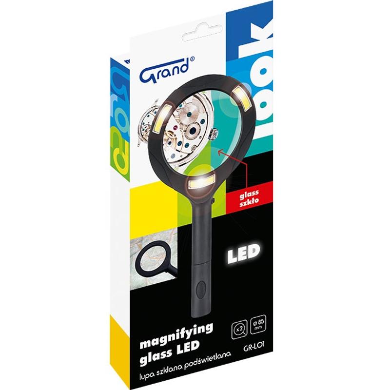 Lupa 85 mm GRAND z podświetleniem LED - powiększenie x2  GR-L01