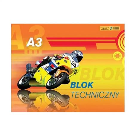 Blok A3 Techniczny biały KRESKA 170g