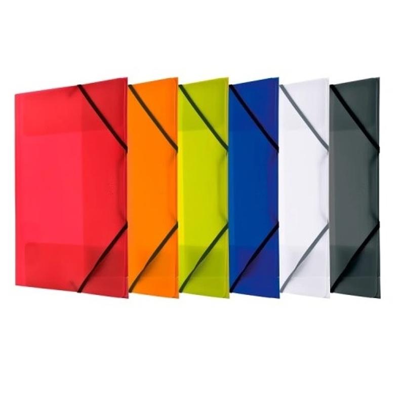 Teczka z gumką narożną PP plastikowa TETIS-BT624- niebieska