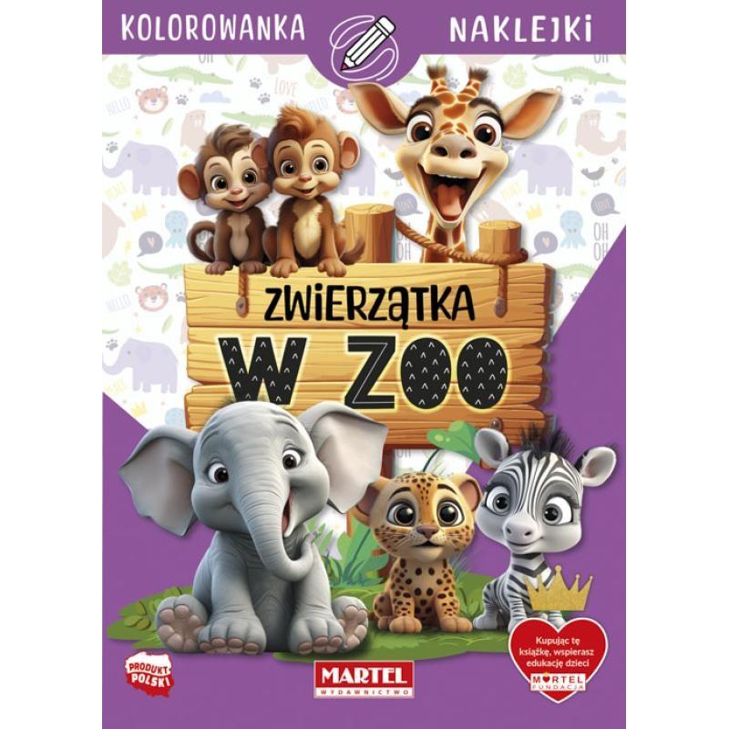 MARTEL Kolorowanka Zwierzątka W ZOO 16 stron + 30 naklejek