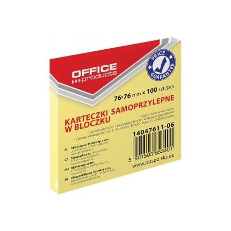 Notes samoprzylepny 76x76  OFFICE PRODUCTS - 100 kartek
