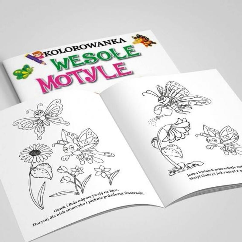 MARTEL Kolorowanka WESOŁE MOTYLE z naklejkami   20 stron