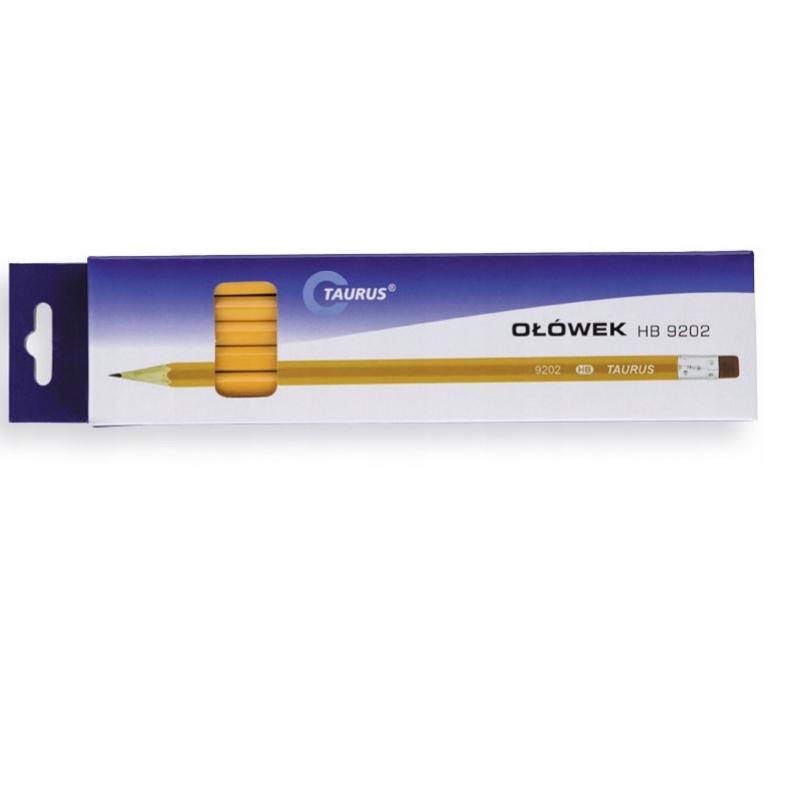 Ołówek TAURUS z gumką HB 1szt żółta obudowa