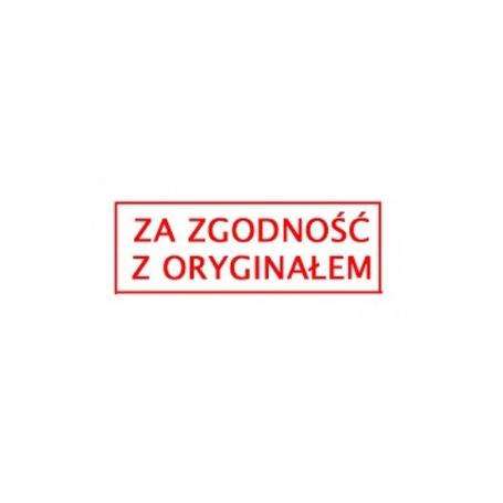 Automat do pieczątki z gumką "ZA ZGODNOŚĆ Z ORYGINAŁEM" poduszka czerwona IQ 20 - biały automat      EAN 2010000005286