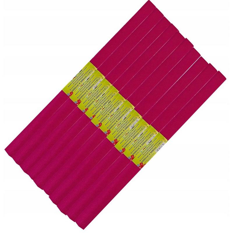 Bibuła marszczona FUN&JOY 50cm x 200cm  kolor różowy ciemny