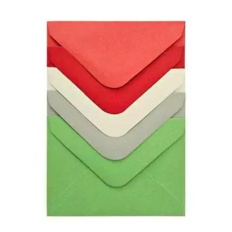 Koperta 70mm x 100mm  Gładki mix, czerwień i zieleń  a 10szt.  280451