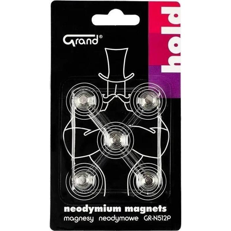 Magnesy neodymowe GRAND 12x16mm - z uchwytem a 5szt.