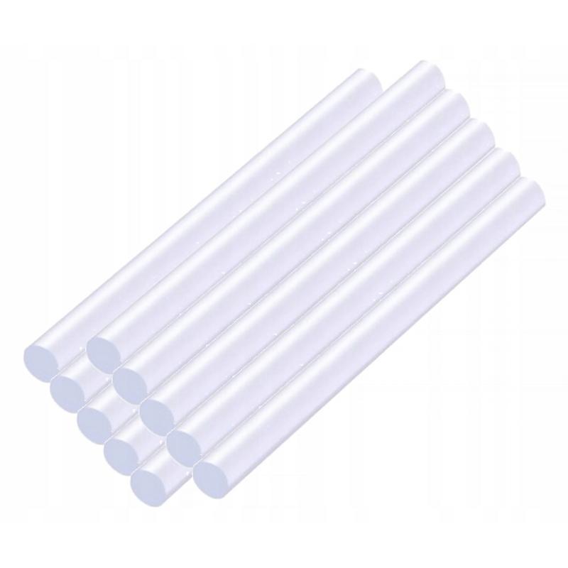 Wkład klej do pistoletu bezbarwny 11mm x 200mm zestaw zawiera 10 sztuk