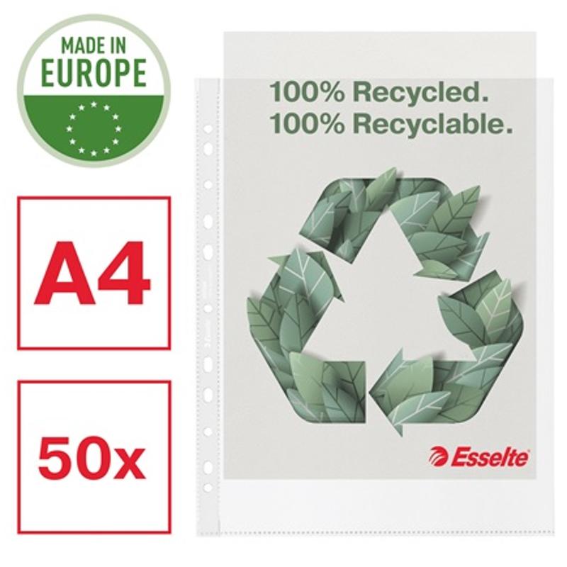 Koszulka A4 groszkowe Esselte Recycled Premium Maxi A4+   50szt. 70µm