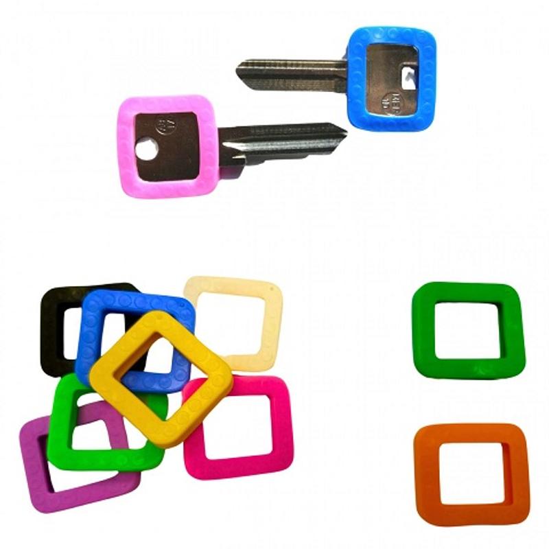 Zawieszka/nakładka na klucze, kwadratowa TRES mix kolorów a'1szt.