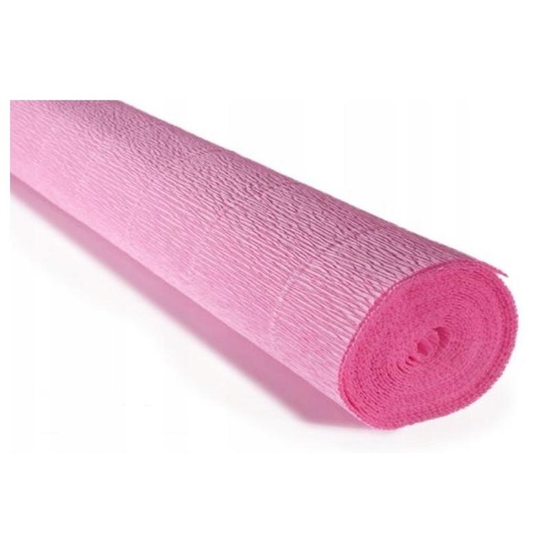 Krepina, bibuła włoska 180 g - delikatny róż, 50 cm x 250 cm nr 554