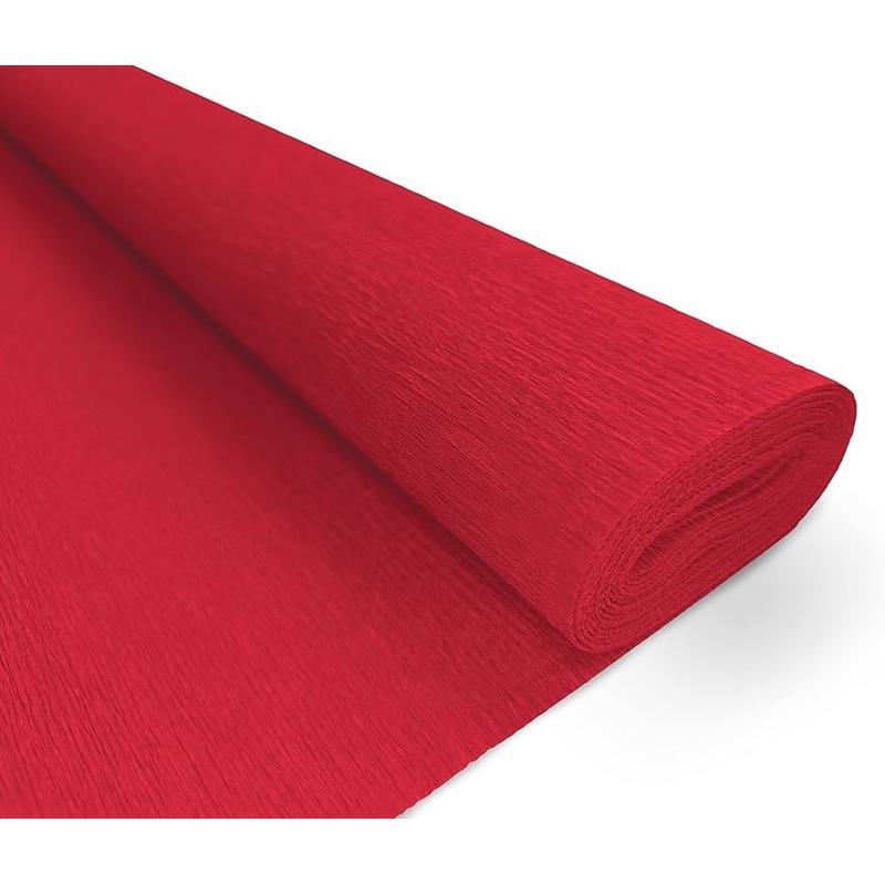 Krepina, bibuła włoska 180 g - Red, 50 cm x 250 cm nr 589