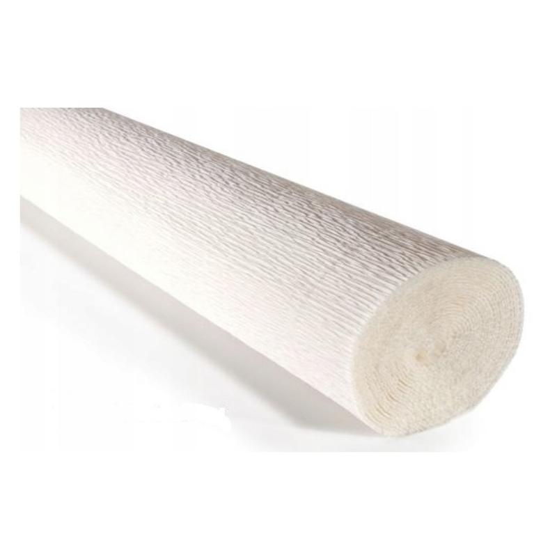 Krepina, bibuła włoska 180 g - White, 50 cm x 250 cm nr 600