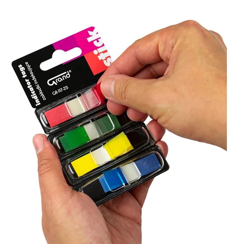 Zakładki indeksujące Grand ZZ GR-117-25 4 kol. w podajniku