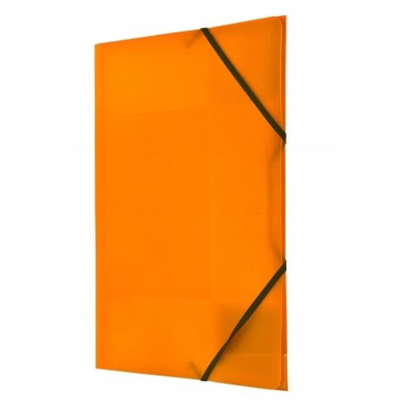 Teczka z gumką kolorowa A4 lakier TETIS BT600 - pomarańczowa