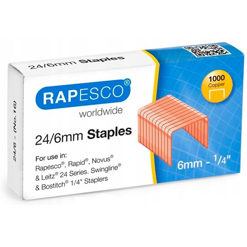 Zszywki 24/6  RAPESCO miedziowane