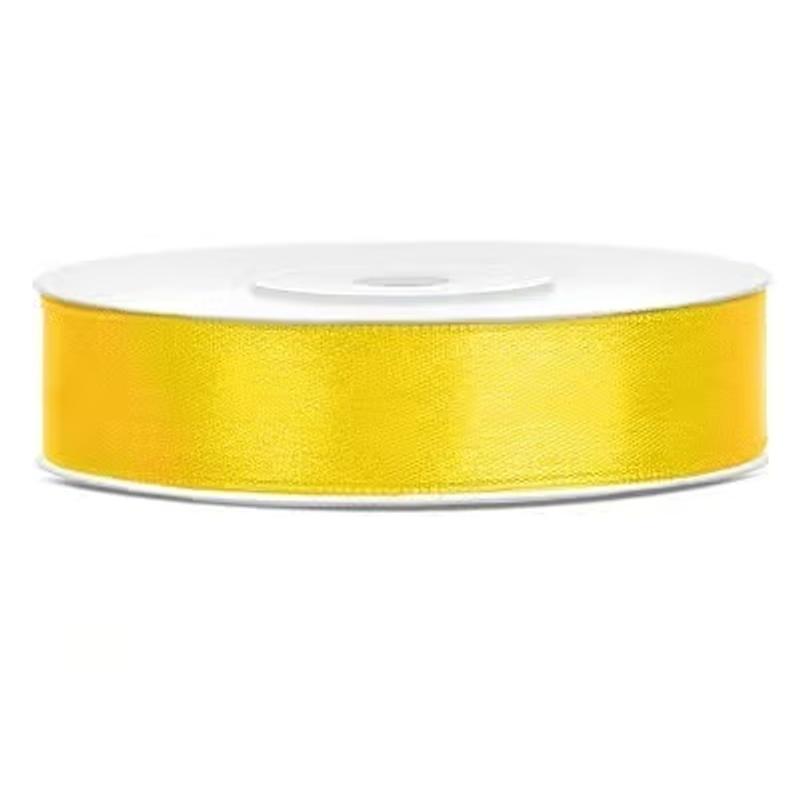 Wstążki satynowe 12mm/25m - żółta