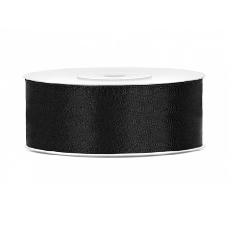 Wstążki satynowe 25mm/25m - czarny