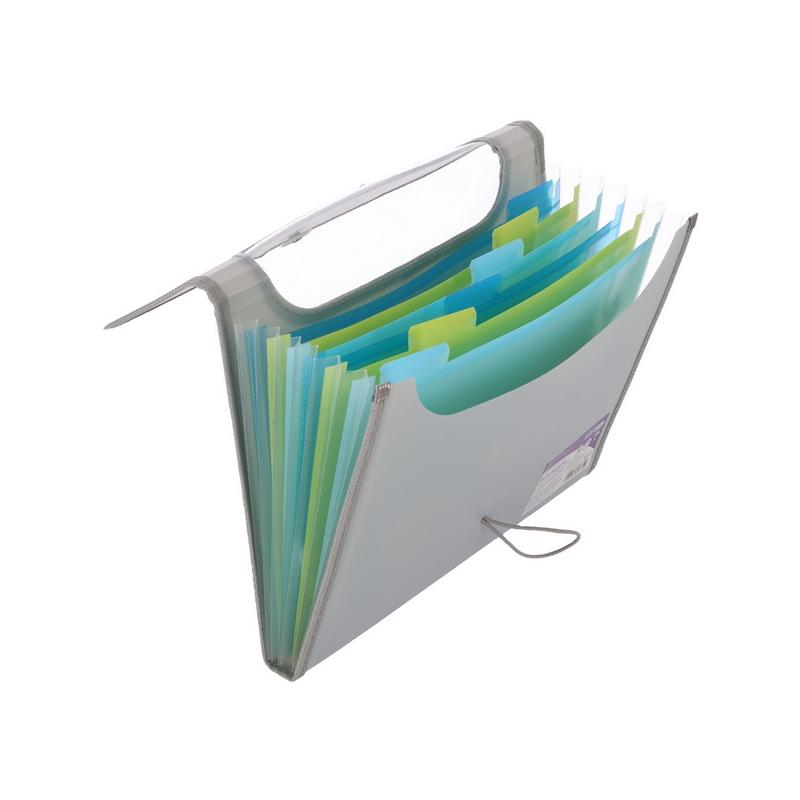 Teczka harmonijkowa  12  przegródkami  A4 Strigo VFile PP - szara