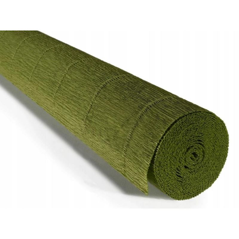 Bibuła marszczona CREATINO 50cm x 200cm  oliwkowa