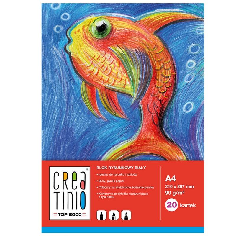 Blok A4 Rysunkowy biały CREATINO 20 kartek 90g/m2