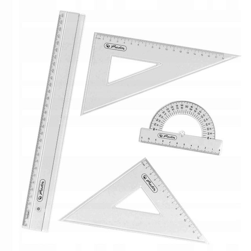 Zestaw geometryczny HERLITZ duży - 4-częsciowy transparentny