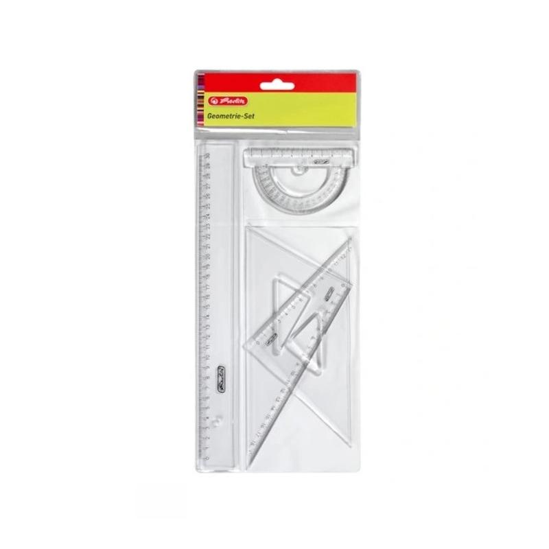 Zestaw geometryczny HERLITZ duży - 4-częsciowy transparentny