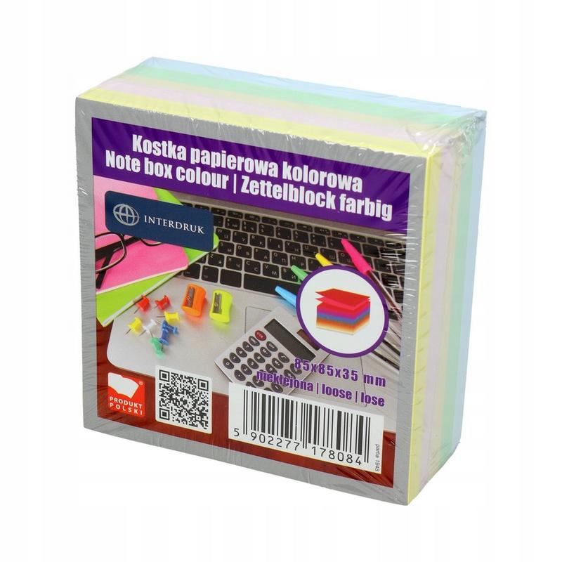 Bloczek - kolor 8,5x8,5 350k. INTERDRUK nieklejona