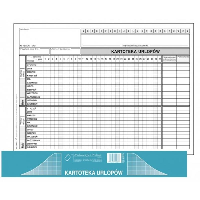 Druk Kartoteka urlopowa A5 525-3