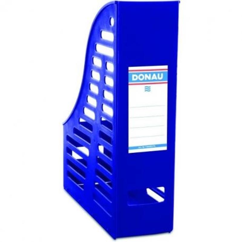 Pojemnik na dokumenty BOX składany  ścięty bok. DONAU Ażurowy Niebieski