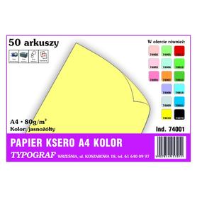 Papier A4 kolor 50 arkuszy TYPOGRAF (74001) - jasnożółty