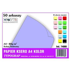 Papier A4 kolor 50 arkuszy TYPOGRAF (74008) - fioletowy