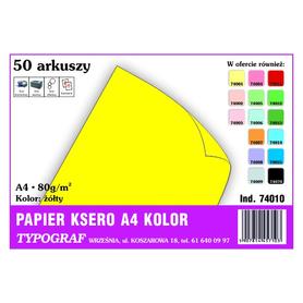 Papier A4 kolor 50 arkuszy TYPOGRAF (74010) - żółty