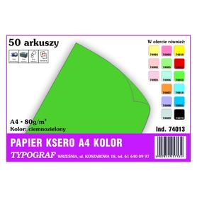 Papier A4 kolor 50 arkuszy TYPOGRAF (74013) - ciemnozielony