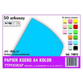 Papier A4 kolor 50 arkuszy TYPOGRAF (74015) - ciemnoniebieski