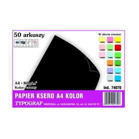 Papier A4 kolor 50 arkuszy TYPOGRAF (74070) - czarny