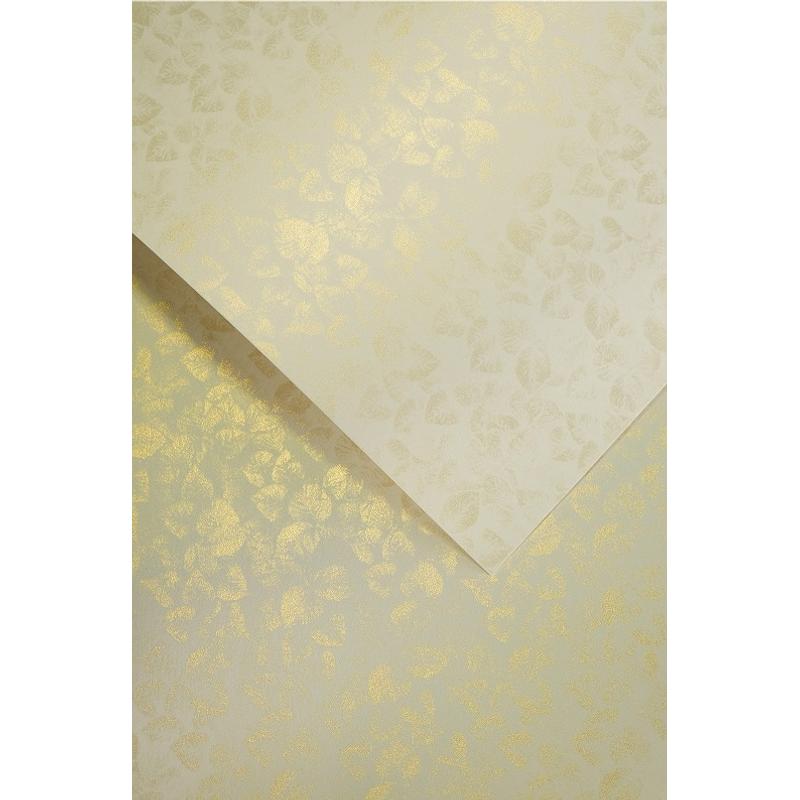 Papier wizytówkowy ozdobny GALERIA PAPIERU LIŚCIE 250g/20 ark. – kremowy 203602