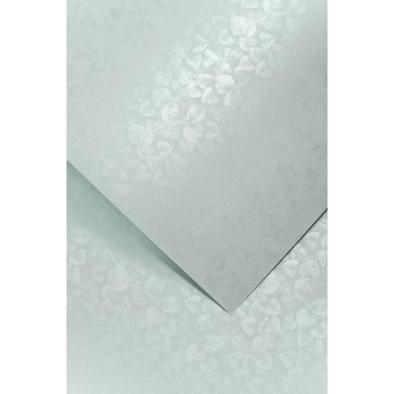 Papier wizytówkowy ozdobny GALERIA PAPIERU LIŚCIE 250g/20 ark. – szary 203608