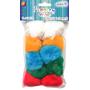 Pompony akrylowe 5cm MIX kolorów opakowanie 10szt. POM-202