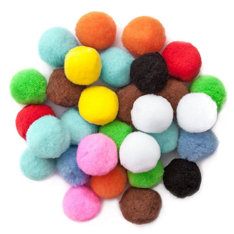 Pompony akrylowe 5cm MIX kolorów opakowanie 10szt. POM-202