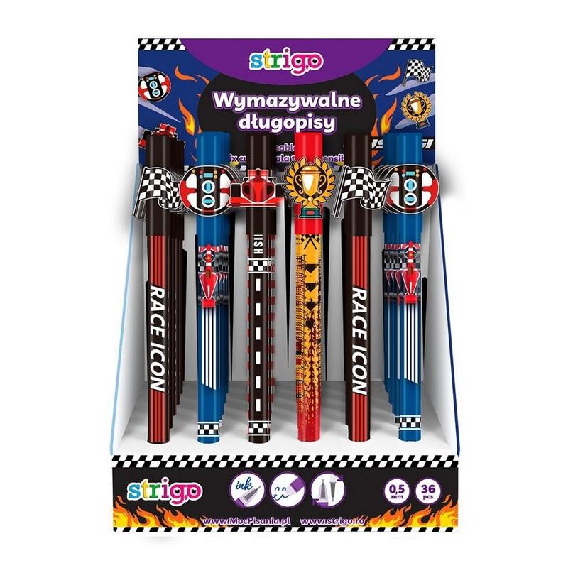 Długopis STRIGO wymazywalny ze skówką - Wyścigi