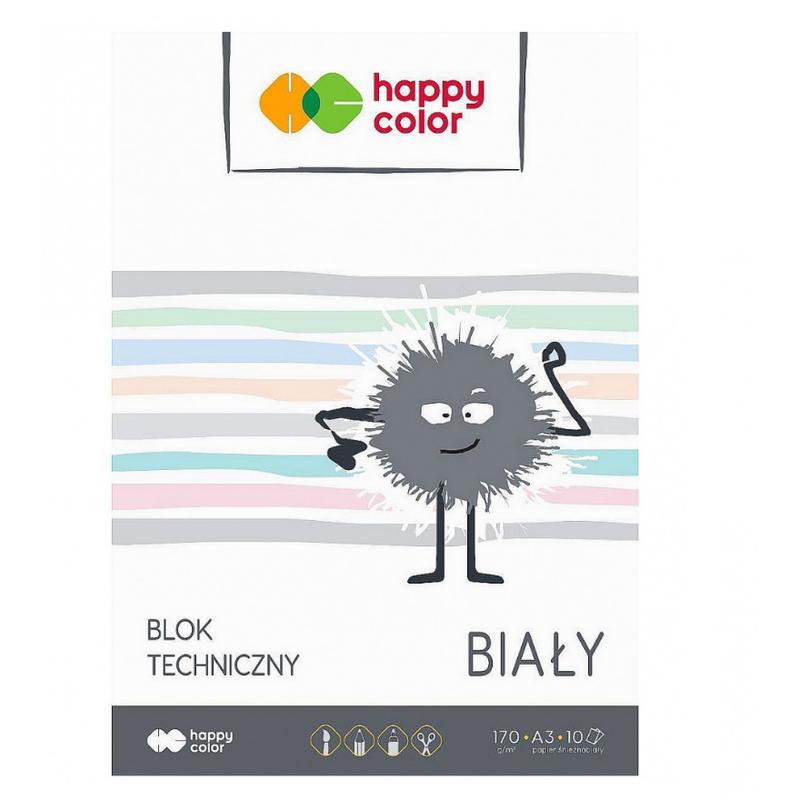 Blok A3 Techniczny biały HAPPY COLOR 170g